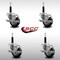 Service Caster 3'' SS Black Poly Swivel 3/4'' Expanding Stem Caster Set with Brake, 4PK SCC-SSEX20S314-PPUB-BLK-TLB-34-4 - alternate 4